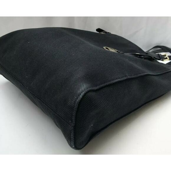 Michael Kors Jet Set Black Canvas Double Handle Tote Shoulder Bag - Picture 8 of 13